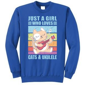 Just A Who Loves Cats And Ukulele Gift And Gift Sweatshirt