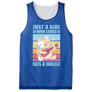 Just A Who Loves Cats And Ukulele Gift And Gift Mesh Reversible Basketball Jersey Tank