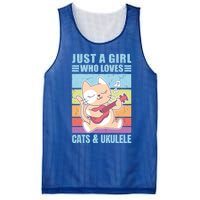 Just A Who Loves Cats And Ukulele Gift And Gift Mesh Reversible Basketball Jersey Tank