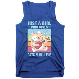 Just A Who Loves Cats And Ukulele Gift And Gift Tank Top