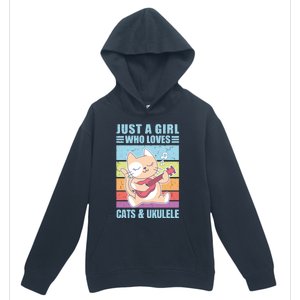 Just A Who Loves Cats And Ukulele Gift And Gift Urban Pullover Hoodie