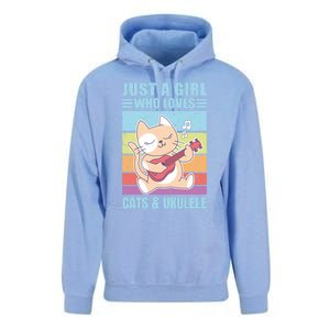 Just A Who Loves Cats And Ukulele Gift And Gift Unisex Surf Hoodie