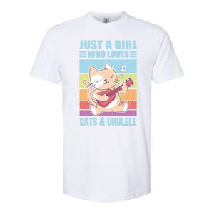 Just A Who Loves Cats And Ukulele Gift And Gift Softstyle CVC T-Shirt