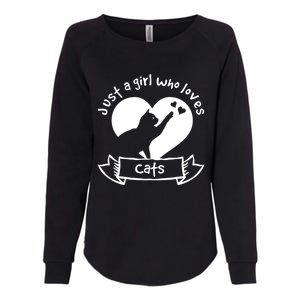 Just A Who Loves Cats Meaningful Gift Cat Gift Womens California Wash Sweatshirt