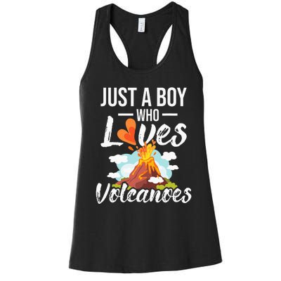 Just A  Who Loves Volcanoes Women's Racerback Tank