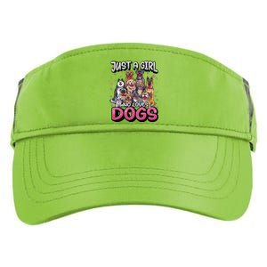 Just A Who Loves Dogs Cool Gift Funny Puppy Dog Lover Gift Adult Drive Performance Visor