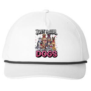 Just A Who Loves Dogs Cool Gift Funny Puppy Dog Lover Gift Snapback Five-Panel Rope Hat