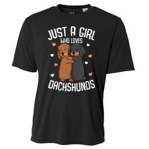 Just a who loves Dachshunds Dog Lover Cooling Performance Crew T-Shirt