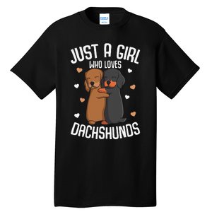 Just a who loves Dachshunds Dog Lover Tall T-Shirt