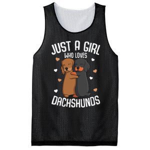 Just a who loves Dachshunds Dog Lover Mesh Reversible Basketball Jersey Tank