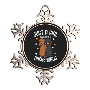 Just a who loves Dachshunds Dog Lover Metallic Star Ornament