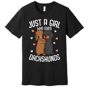 Just a who loves Dachshunds Dog Lover Premium T-Shirt