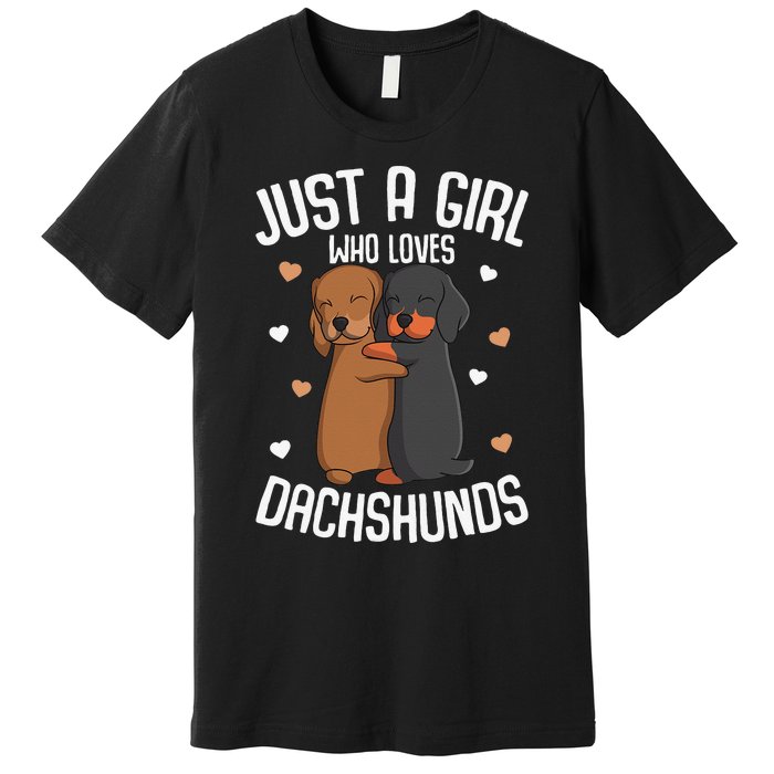 Just a who loves Dachshunds Dog Lover Premium T-Shirt