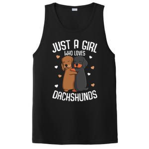 Just a who loves Dachshunds Dog Lover PosiCharge Competitor Tank