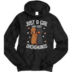 Just a who loves Dachshunds Dog Lover Tie Dye Hoodie