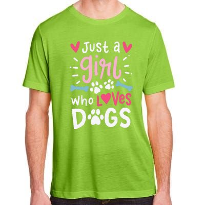 Just A Who Loves Dogs Funny Gift For Dog Lovers Adult ChromaSoft Performance T-Shirt