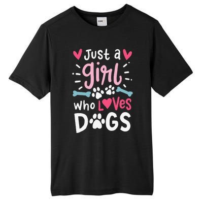 Just A Who Loves Dogs Funny Gift For Dog Lovers Tall Fusion ChromaSoft Performance T-Shirt