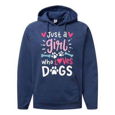 Just A Who Loves Dogs Funny Gift For Dog Lovers Performance Fleece Hoodie