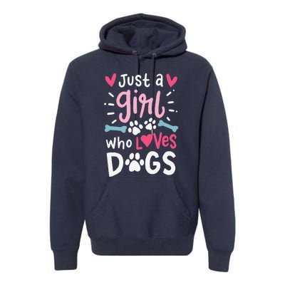 Just A Who Loves Dogs Funny Gift For Dog Lovers Premium Hoodie