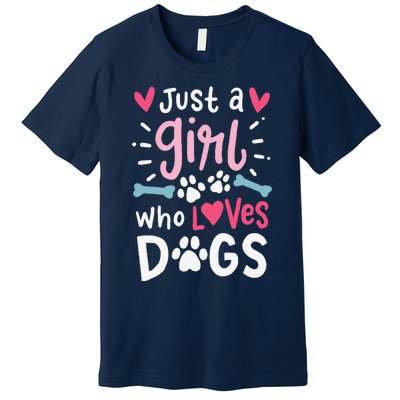 Just A Who Loves Dogs Funny Gift For Dog Lovers Premium T-Shirt