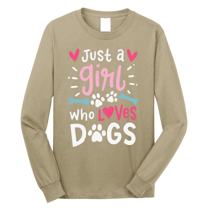 Just A Who Loves Dogs Funny Gift For Dog Lovers Long Sleeve Shirt