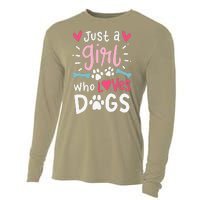 Just A Who Loves Dogs Funny Gift For Dog Lovers Cooling Performance Long Sleeve Crew