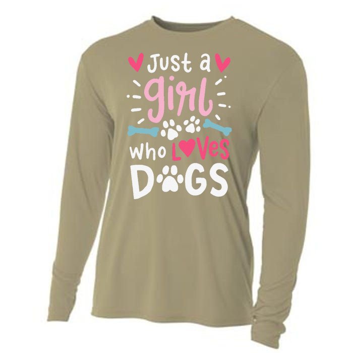 Just A Who Loves Dogs Funny Gift For Dog Lovers Cooling Performance Long Sleeve Crew