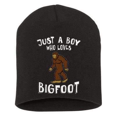 Just A Who Loves Bigfoot Hunter Animal Lover Camping Short Acrylic Beanie