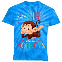 Just A Who Loves Monkeys Gift Monkey Gift Kids Tie-Dye T-Shirt