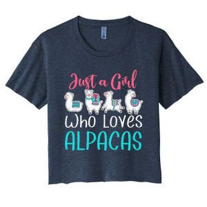 Just A Who Loves Alpacas Farmer Lover Women's Crop Top Tee