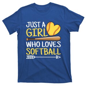 Just A Who Loves Softball Cute Softball Lover Gift T-Shirt