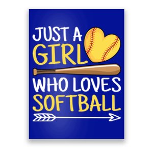 Just A Who Loves Softball Cute Softball Lover Gift Poster