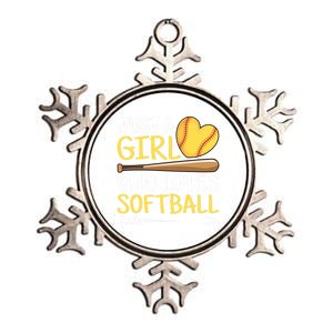 Just A Who Loves Softball Cute Softball Lover Gift Metallic Star Ornament