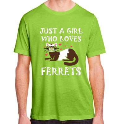 Just A Who Loves Ferrets Zoogoer Wildlife Animal Cool Gift Adult ChromaSoft Performance T-Shirt