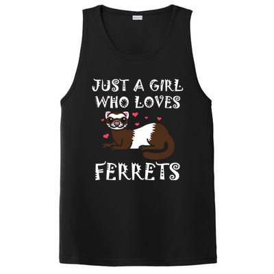 Just A Who Loves Ferrets Zoogoer Wildlife Animal Cool Gift PosiCharge Competitor Tank