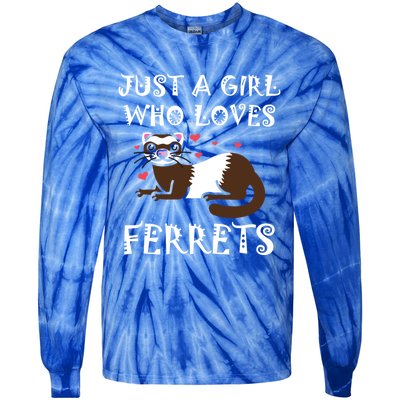 Just A Who Loves Ferrets Zoogoer Wildlife Animal Cool Gift Tie-Dye Long Sleeve Shirt