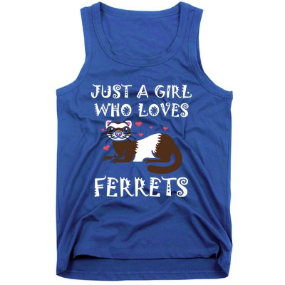 Just A Who Loves Ferrets Zoogoer Wildlife Animal Cool Gift Tank Top