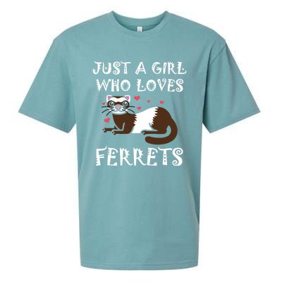 Just A Who Loves Ferrets Zoogoer Wildlife Animal Cool Gift Sueded Cloud Jersey T-Shirt