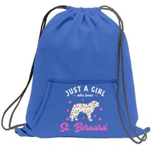 Just A Who Loves St Bernard Meaningful Gift Sweatshirt Cinch Pack Bag