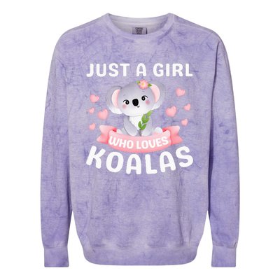 Just A  Who Loves Koala Bear Colorblast Crewneck Sweatshirt