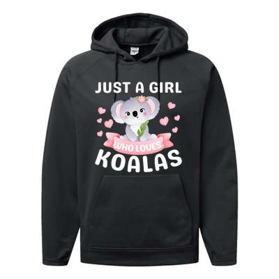 Just A  Who Loves Koala Bear Performance Fleece Hoodie