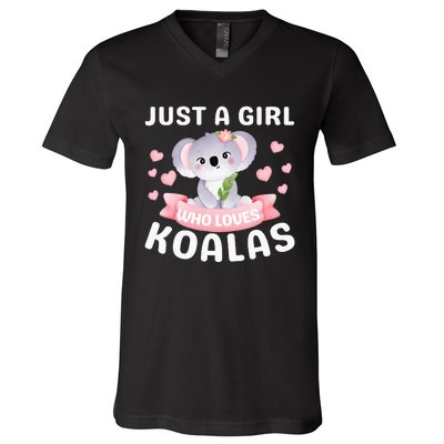 Just A  Who Loves Koala Bear V-Neck T-Shirt