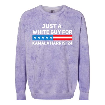 Just A White Guy For Kamala Harris 2024 President Election Colorblast Crewneck Sweatshirt