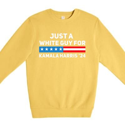 Just A White Guy For Kamala Harris 2024 President Election Premium Crewneck Sweatshirt