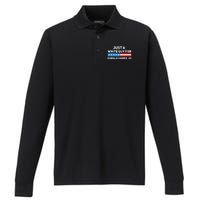 Just A White Guy For Kamala Harris 2024 President Election Performance Long Sleeve Polo