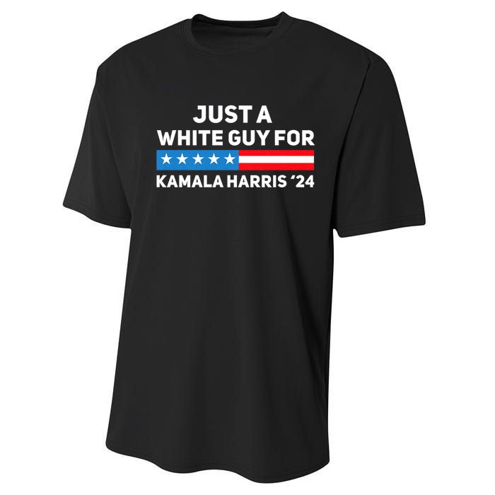 Just A White Guy For Kamala Harris 2024 President Election Performance Sprint T-Shirt