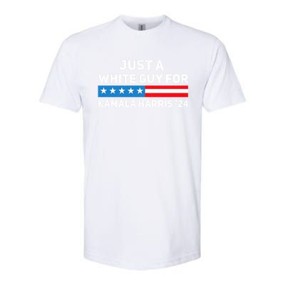 Just A White Guy For Kamala Harris 2024 President Election Softstyle CVC T-Shirt