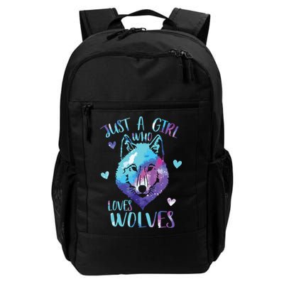 Just A Who Loves Wolves Themed Galaxy Space Wolf Lover Backpack