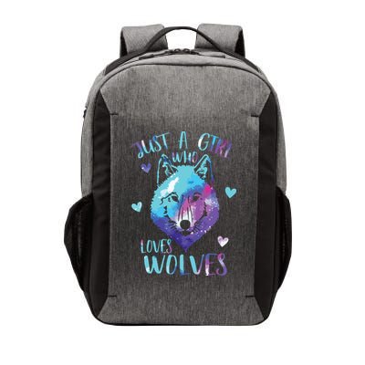 Just A Who Loves Wolves Themed Galaxy Space Wolf Lover Vector Backpack
