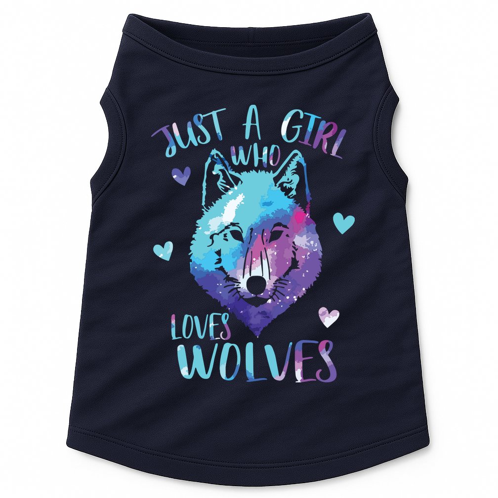 Just A Who Loves Wolves Themed Galaxy Space Wolf Lover Doggie Tank